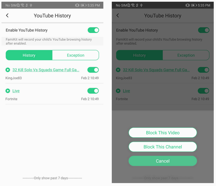 How to check cheap youtube kids history