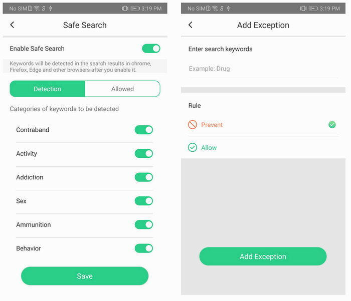 FamiKit Safe Search on Android Chrome