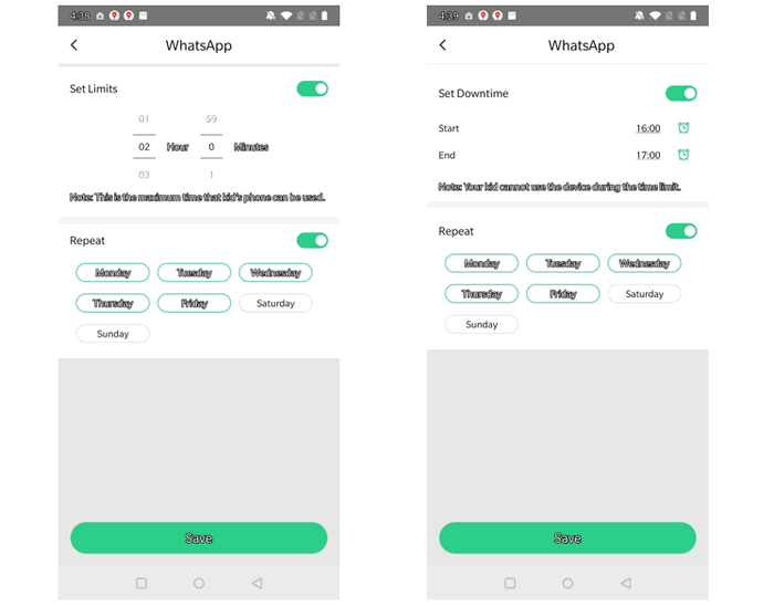 limit WhatsApp screen time on Samsung Galaxy S21