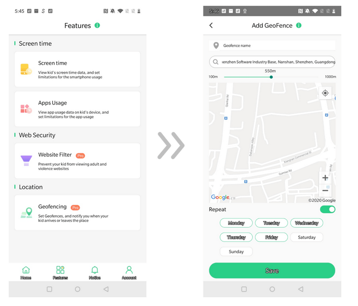 set up geofencing with FamiKit